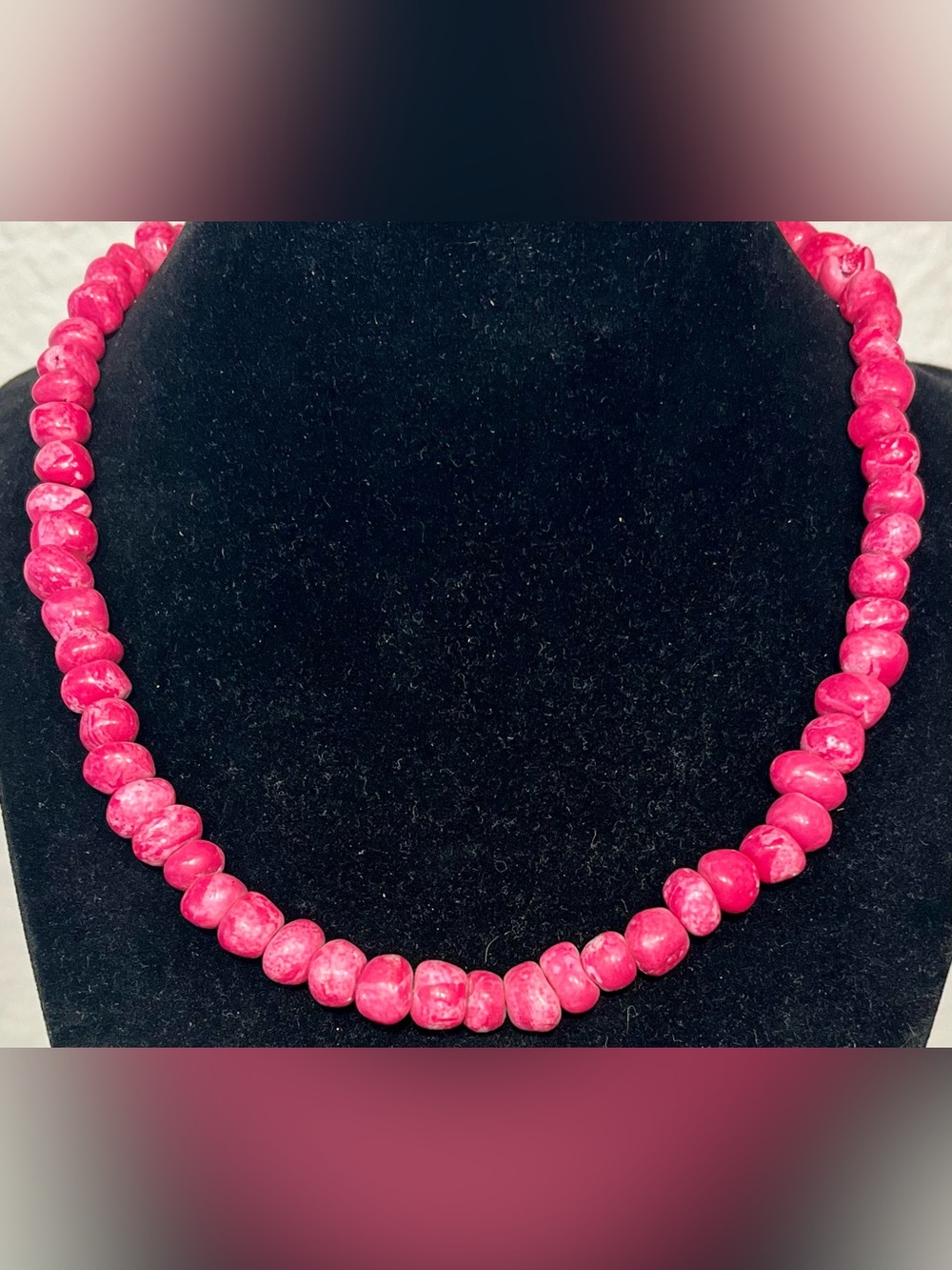 Vintage Pink Beaded Necklace
